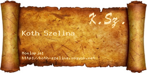 Koth Szelina névjegykártya